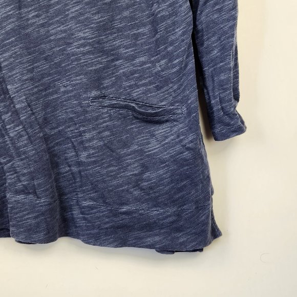 J. Jill Blue Slub Cotton V-Neck Long Sleeve Tunic Top Pockets sz L - Picture 6 of 9